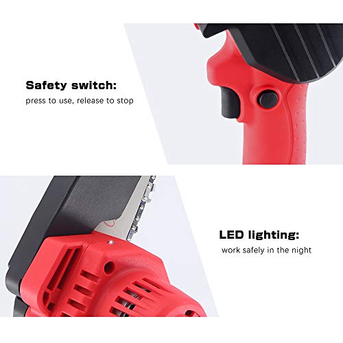 Snowtaros 4-Inch Mini Chainsaw, 24V Cordless Electric Portable Chainsaw, Pruning Shears Chainsaw for Tree Branch Wood Cutting (Charger + 1 Battery)