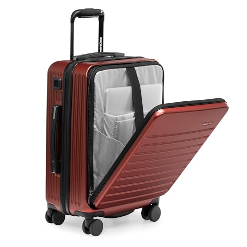 Travelers Choice Mykel Dual Opening Polycarbonate Hardside Suitcase with Sleeve and Ergonomic Handle