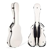 【FIBERGLAS】 Este estuche rígido de fibra de vidrio duradero cuenta con herrajes inoxidables, almohadillas fijas y extraíbles y se adapta a Gibson J45, compositor, Southern Jumbo, Dove y Hummingbird.