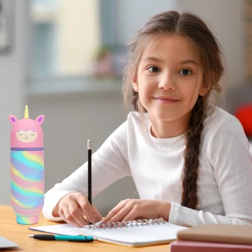 TaleMoon Federmäppchen Rosa Einhorn 2 in 1 Weiche Silikontasche,Weichem Silikon Federtasche,Kawaii Mäppchen Cartoon Bleistifthalter für Mädchen,Jungen Büro, Uni, Niedlicher Schulbedarf-B