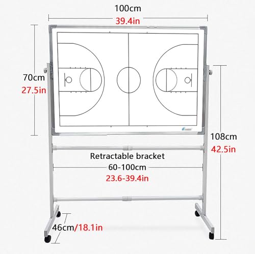 Tableau tactique double face effaçable de basketball pour entraîneurs - 2