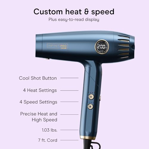 Image of Conair InfinitiPRO DigitalAIRE Multi-Styler Hair Dryer | Ultra-lightweight High-Speed Digital Motor Styler for Thick, Long, and Fine Hair, Blue, 1002L