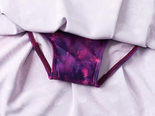 Image of WonderBabe Girls 2 Pieces Swimsuit with Skirt Swimwear Swimming Bathing Suit Swim Wear Dress Up Size 7-8t A-Purple