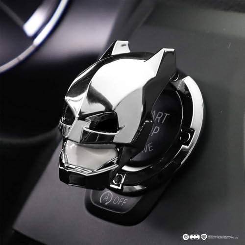 Image of Involve DC Batman Engine Start Push Button Cover - Silver| Universal Ignition Protective Cover | Anti-Scratch Decorative Ring | Official DC Licensed Merchandise | Batman car Accessories