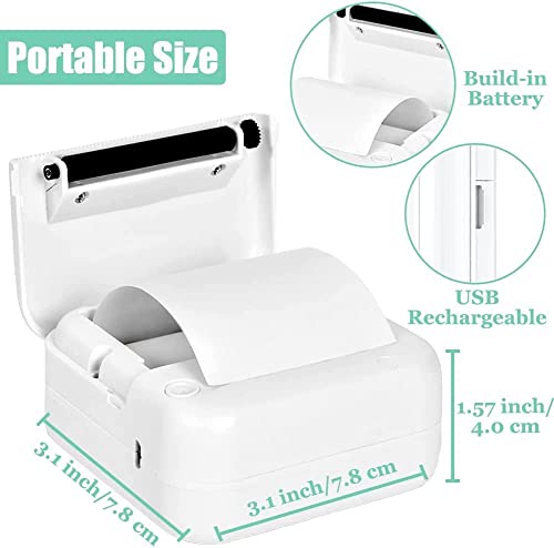Bigfox Mini Printer, Inkless Thermal Portable Printer Built-In 1200Mah Battery Wireless Bluetooth Photo Printer Sticker Maker Machine Label Receipt Printer Handheld Compatible With Ios/Android #TOP2