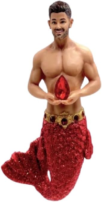 December Diamonds 55-55495 July Ruby Merman Ornament 4.5 Inches