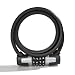 Wordlock CL-433-BK 5-Feet 4-Dial 8mm WLX Combination Bike Lock, Black