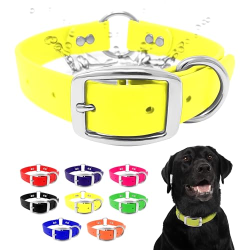 Regal Dog Products Waterproof Dog Collar, Nickel Double, Small Yellow