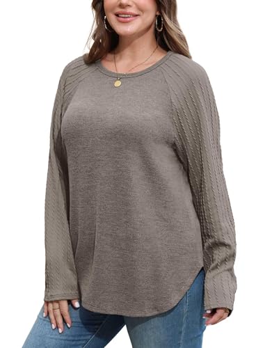 Image of SAMPEEL Sweatshirt for Women Long Sleeve Shirts Crewneck Sweaters Fall Fashion Outfits 2025 Trendy Tunic Tops Plus Size