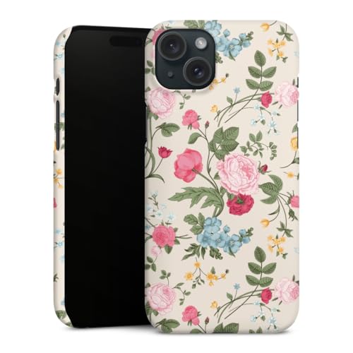 Coque iPhone 15 Plus protège des rayures étui vintage fleurs DeinDesign