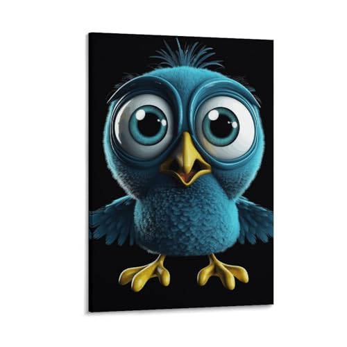 Impression sur toile moderne oiseau bleu cadre mural chambre et bureau