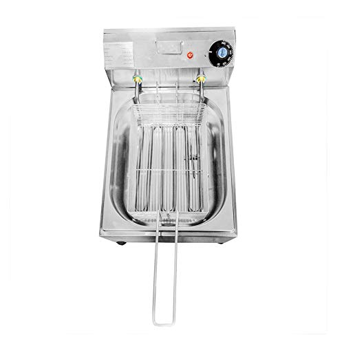 AIZHIYI Fritadeira Elétrica Profissional 1 Cuba 5 Litros Aço Inox 110V, 2500W