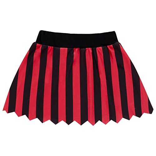 Auggle 3Pc Toddler Baby Girl Outfits Halloween Costume Stripe Skirt Kid Pirate Short Sleeve With Hat (Red, 4T) #TOP2