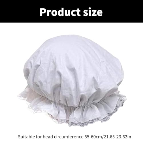 Ksikdeg Bonnet de soubrette en satin pour Halloween, cosplay, accessoire de coiffure, bord volanté, dentelle délicate pour femme – vue 7