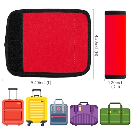 Image of Neoprene Luggage Handle Wraps for Traveling Bright Color Luggage Tags /Handle Wraps /Handle Covers-Mixed 5 Colors