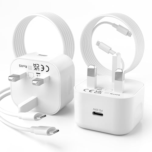 for iPhone 17 16 15 Charger 2Pack USB C Charger Plug 20W PD with 2M USB C to C Fast Charging Cable for iPhone 17/17 Pro/17 Air/17 Pro Max/16 Pro Max/15 Pro Max/Air 5/Air 4 iPad 10/Mini 6