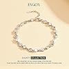 EXGOX Sterling Silver Bracelet for Women Dainty 925 Silver Heart Bracelet Shiny Crystal Diamond Adjustable Love Heart Bracelet for Women Girls #3