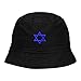Mens Bucket Hat Israel Star of David Embroidered Washed Cotton Classic Bucket Hat (Black,7 1/2)