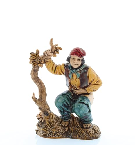 Moranduzzo Caganer para Belén de 10 Cm Escala 1:20 - Figuras de Belén Indestructibles - Estilo 700', Pintura Acabada a Mano, Producto Oficial, Escultor M. Landi