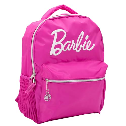 Ai Accessory Innovations Barbie Backpack For Girls, Bookbag With Adjustable Shoulder Straps & Padded Back, Barbie Pink 16 Inch Schoolbag With Raised Embroidered Logo thumb #1