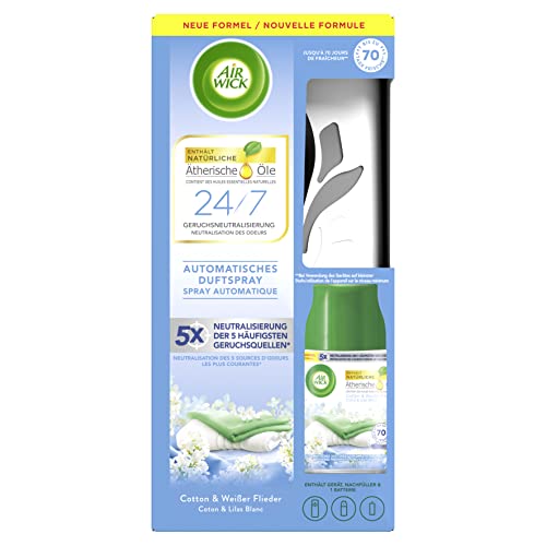 Air Wick Freshmatic Max - Kit de iniciación de algodón y lila blanca