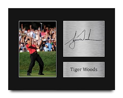 HWC Trading Tiger Woods Gifts Signed Printed Autograph Golf Photo Display - US Letter Size
