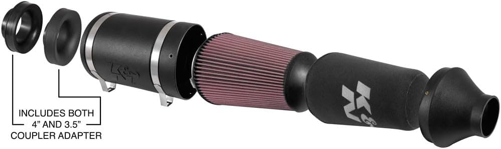 K&N High-Flow Original Lifetime Universal Off-Road Air Intake: High Performance, Premium, Guaranteed to Increase Horsepower: Filter Shape: Air Intake, 54-6853