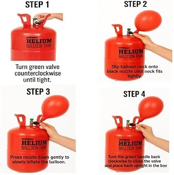Helium Balloon Canister | Disposable Helium cylinder for balloons | All party occasions (Large Helium Canister, 1, Qty)