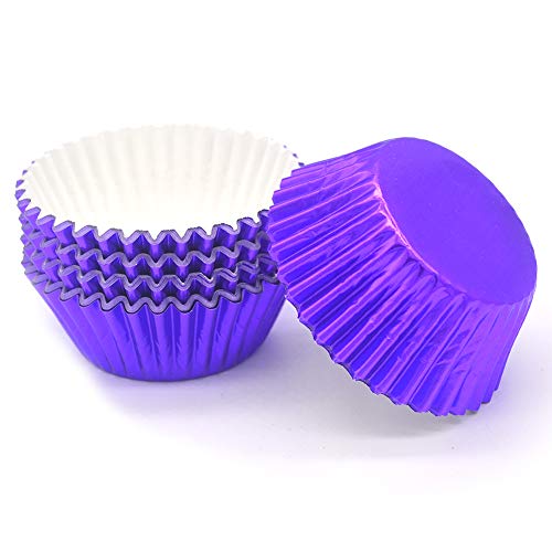 Image of Standard Purple Foil Cupcake Liners Muffin Baking Cups for Party and More, 100-Count
