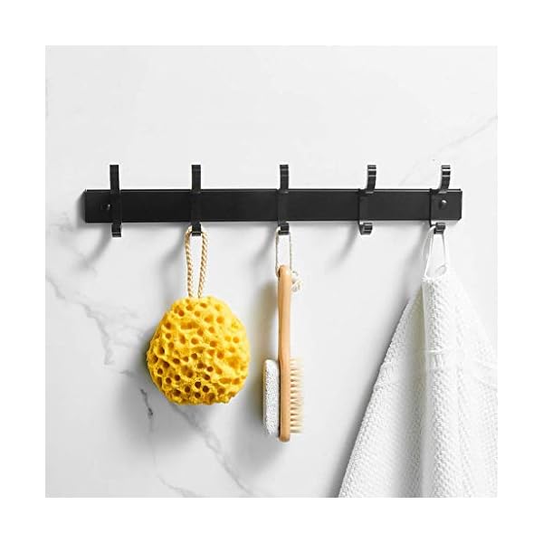 OH Bathroom Hook Clothes Hooks Adjustable Hand Towel Coat Holder Hooks Rack Roll Hanger Wall Mount Strong Viscose Hooks Hanger Hook Black Coat Hooks Retro - Image 7