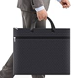 キャリングバッグ A3 ビジネスバッグ 手提げファイルバッグ 2層 大容量 仕切り収納 書類かばん 丈夫 オックスフォード ファスナー式 キャリングケース 資料/ファイル/小物入れ 携帯に便利 男女兼用(ブラック, 34*44.5cm) キャリングバッグ A3 ビジネスバッグ 手提げファイルバッグ 2層 大容量 仕切り収納 書類かばん 丈夫 オックスフォード ファスナー式 キャリングケース 資料/ファイル/小物入れ 携帯に便利 男女兼用(ブラック, 34*44.5cm)