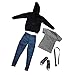 Produktbild chiwanji Mens Coole Outfits Kleidung Anzug Fit Für 1/6 Skala Männliche Action Figur Spielzeug - Schwarz, Blau, Grau