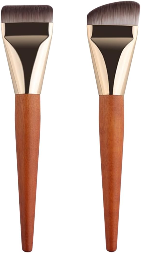 Pack of 2 Flat Foundation Brush for Liquid Makeup, Powder Brush for Liquid Fondation Women, Ultra Thin Liquid Foundation Brush, Beau Gifts for Women Girls