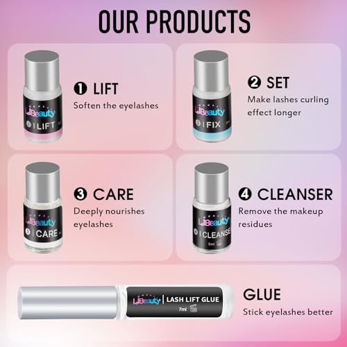 Libeauty Eyelash Lift and Tint Kit, Lash Perm Kit, 4 in 1 Eyebrow Tint Black and Lash Lift Kit - Image 4