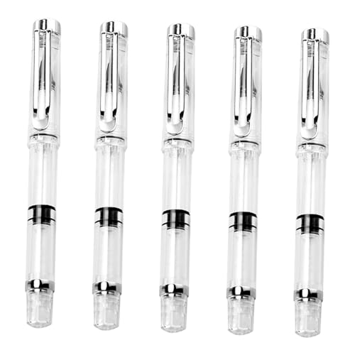 HAPINARY 5個 水彩画用書道ブラシペン 詰め替え可能インク採用 軽量携帯型カリグラフィーペン 学校 オフィス用ステーショナリー