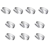 Hose Clamp, 10 Pieces Stainless Steel Adjustable 13-19mm Range Worm Gear Hose Clamp, Fuel Line Clamp for Plumbing, Automotive and Mechanical Applications