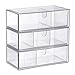 SUMTree 3 Pcs Acryl Aufbewahrungsbox mit Schubladen Stapelbare Kosmetik Organizer Transparent Schubladenbox mit herausnehmbaren Trennw&auml;nden f&uuml;r Schmuck, Gesundheitsprodukte, Kaffeekapseln Schreibwaren