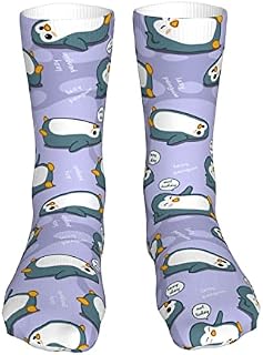 883 Compression Socks Penguin Pattern Crew Socks Comfort Athletic Socks Non Slip Sports Socks For Jogging Trekking Hiking 40cm