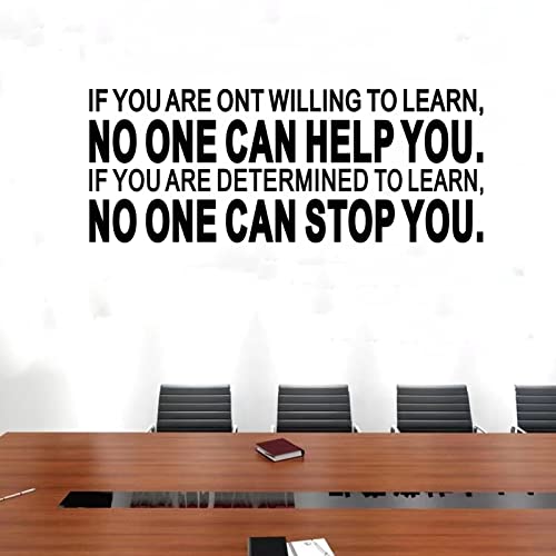 Seatune Office Quotes Wall Stickers - Inspirational Positive Motivational Wall Decals - Home Vinyl Art Wall Decor - If You Are Not Willing To Learn - No One Can Help You 23"X9" #TOP4