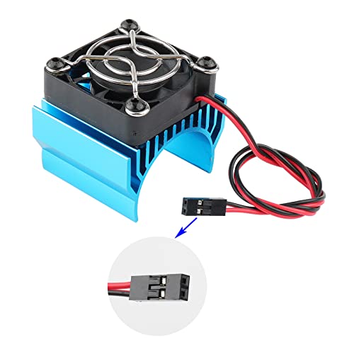 Rchobbytop 540 Motor And Aluminum Heatsink With 5V Cooling Fan Motor Seat Combo For Wltoys 1/18 Rc Cars A949-B A959-B A969-B A979-B K929-B, Pack Of 3 #TOP2