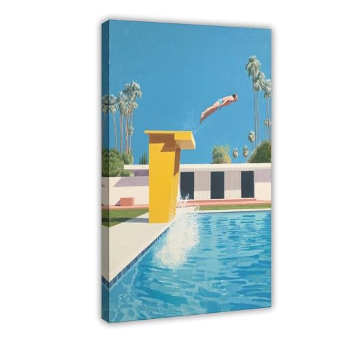 Poster David Hockney piscine - Affiche d'art imprimée haute définition pour cadre