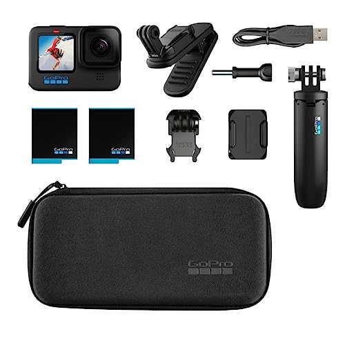 GoPro HERO10 Black Accessory Bundle - Includes HERO10 Camera, Shorty (Mini Extension Pole + Grip), Magnetic Swivel Clip, Rechargeable Batteries (2 Total), and Camera Case - Thumbnail 3