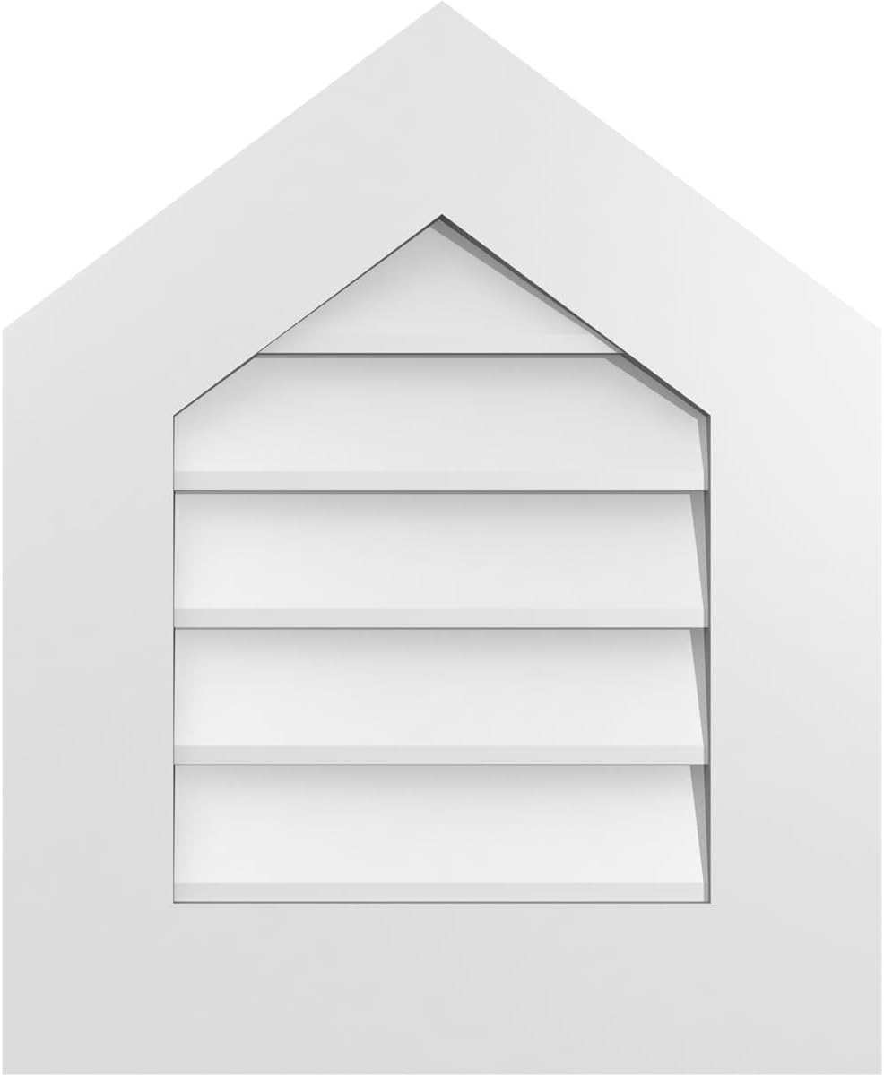 GVSPE18X2201SN-09 Peaked Top Standard Frame, Primed Tan Signature Series Surface Mount Gable Vents, 18-in. W x 22-in. H