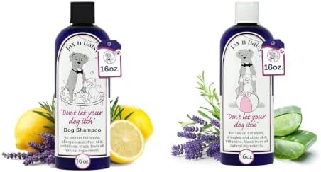 Jax n Daisy Dog Shampoo and Lotion Bundle, Gentle Formula for Sensitive Skin and Puppies, Odor Fresh Grooming Care Set, Includes Shampoo Bottle and 16oz Lotion