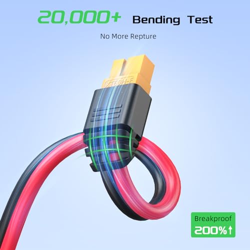 Bateria Power Cabo de extensão adaptador de conector solar para XT60, cabo de extensão de carga de p