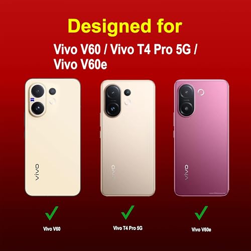 Image of Zapcase Back Case Cover for Vivo V60 | Compatible for Vivo V60 Back Cover | Liquid Silicon Magic Case with Camera Protection | Red