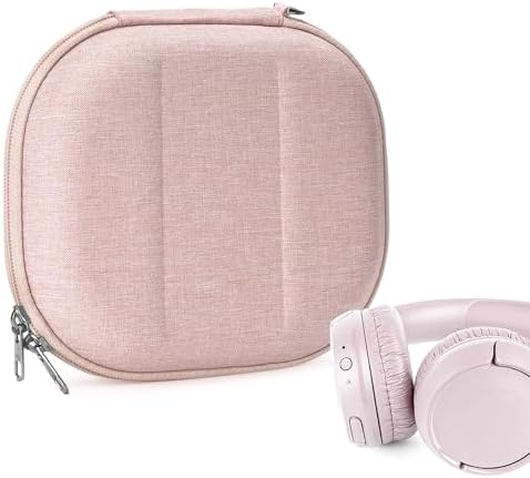 Geekria NOVA Headphones Case Compatible with JBL Tune 670NC/660NC/520BT/510BT, Jr 310BT, Replacement Hard Shell Travel Bag with Cable Storage (Pink)