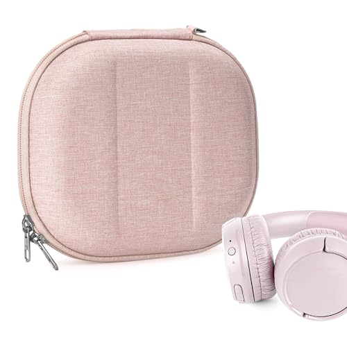 Geekria NOVA On-Ear Headphones Case Compatible with JBL Tune 510BT/660NC/560BT/500BT, Jr 310BT and More, Replacement Hard Shell Travel Bag with Cable Storage (Pink)