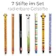 LEGAMI Stifte Set [7 Stck.], Panda, Giraffe, Corgi, Biene, Kitty, Lama und Hippo, erasable pen