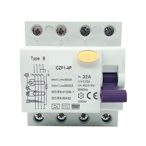 Disjoncteur Type B EV protégeant votre borne contre toute fuite de piste électrique DC 6KA Din